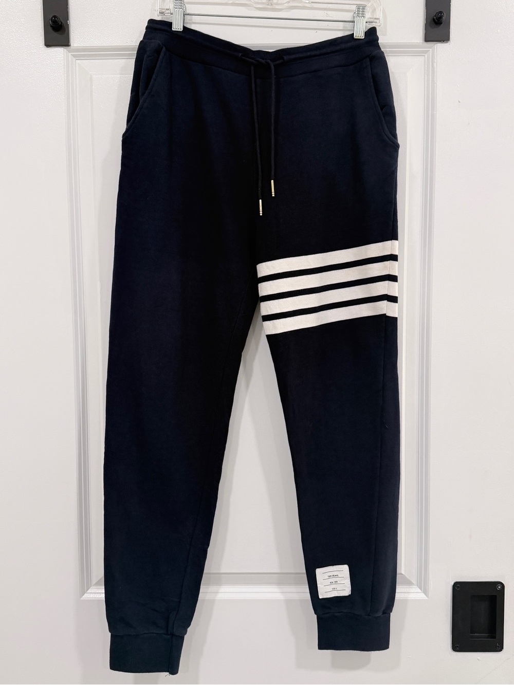 Thom Browne 4-Bar Sweatpants Mens Size 4 Navy Blue Joggers Streetwear Japan